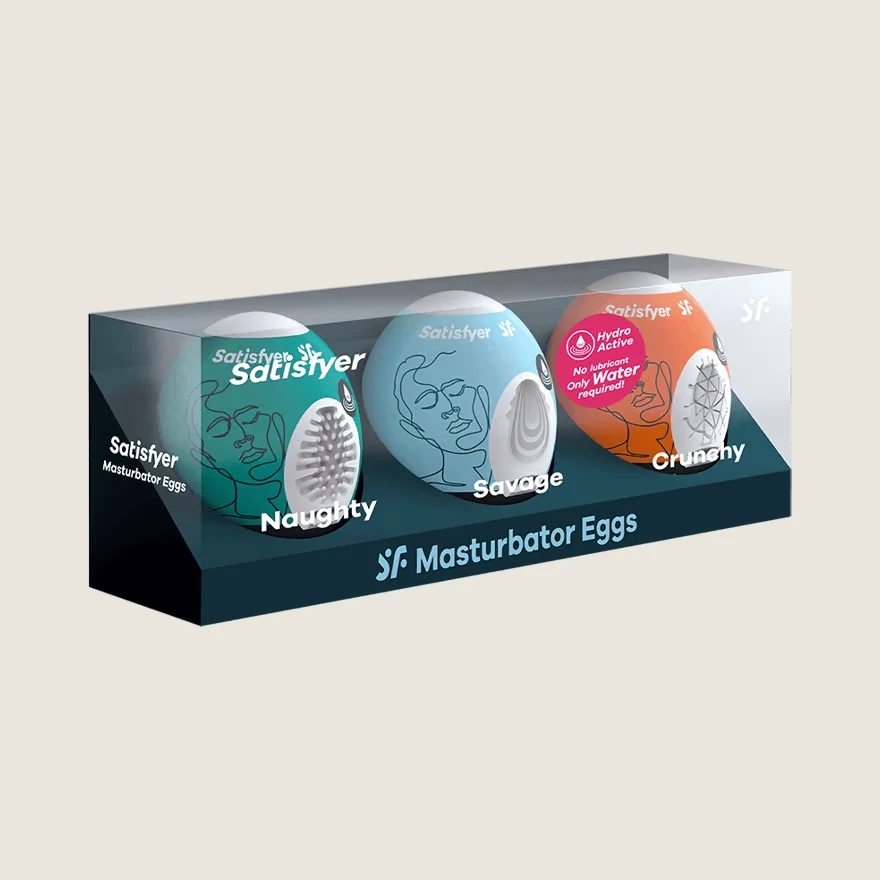 Satisfyer Egg Masturbator 3-piece Set - Naughty, Savage, Crunchy